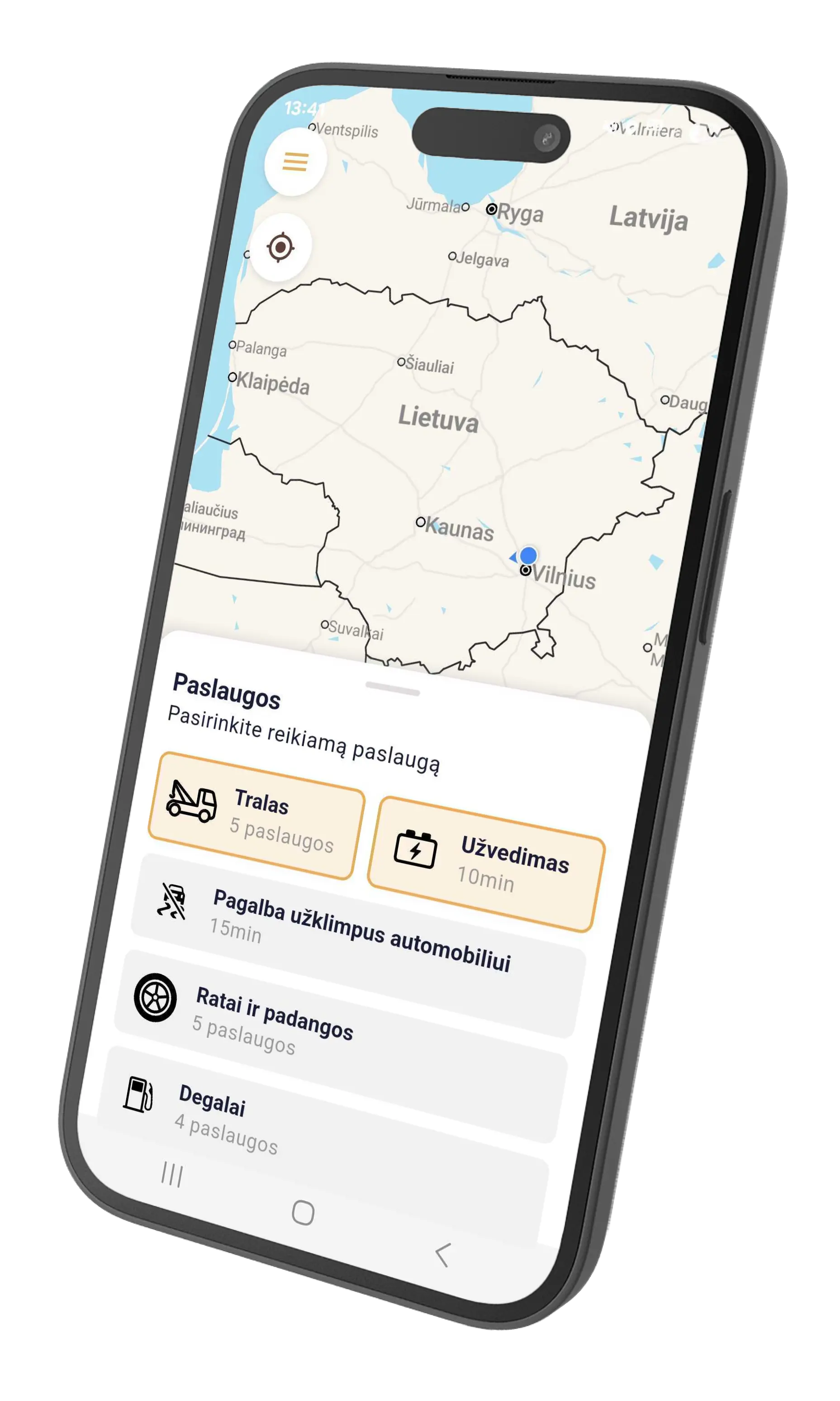 Traffi Help mobile app interface